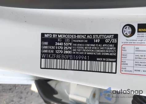 2023 Mercedes-Benz E 350 4Matic from USA, damaged, VIN W1KZF8EB0PB169941